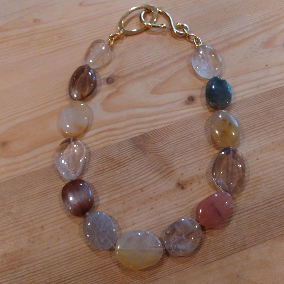 large RUTILATED QUARTZ NECKLACE statement - Picture 5 of 11